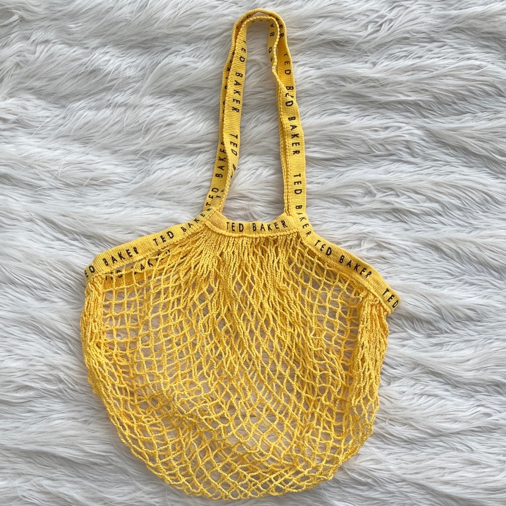 Ted Baker | Yellow Mesh Tote with Branded Straps